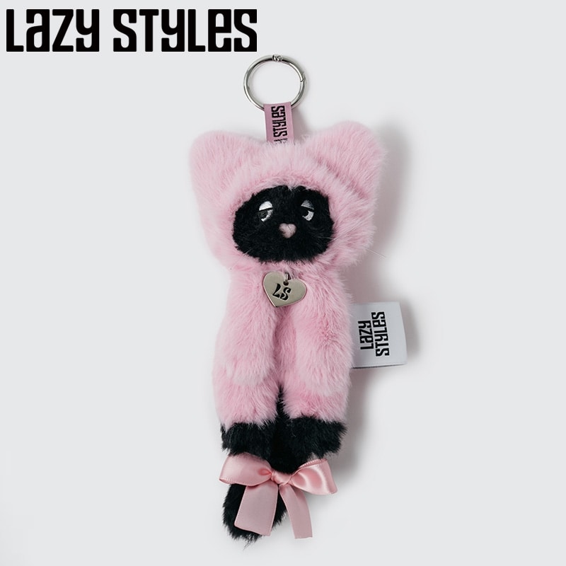 乐天商城 - Lazy Styles レイジースタイルズ Lozie マスコットキーリング Pink（着ぐるみ 猫）