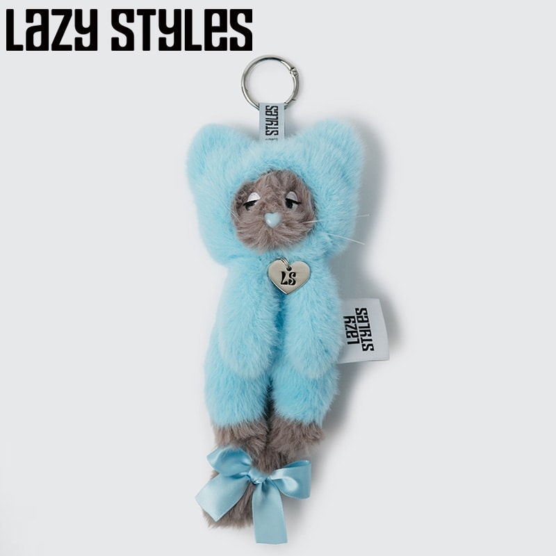 乐天商城 - Lazy Styles レイジースタイルズ Lozie マスコットキーリング Light Blue（着ぐるみ 猫）