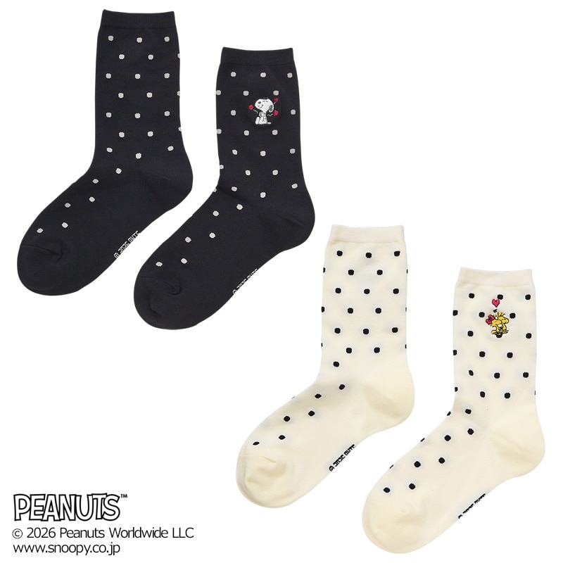 Rakuten - スヌーピー PEANUTS ドットソックス 2足セット
