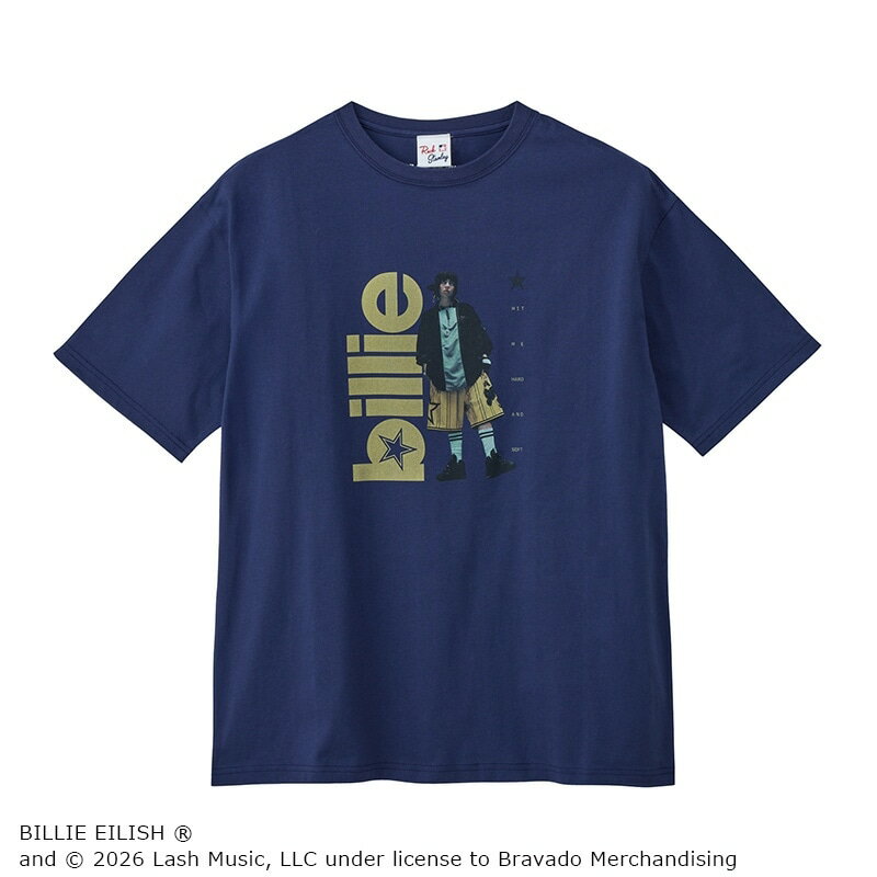 Rakuten - ビリー・アイリッシュ / Tシャツ ネイビー (ビックシルエット)