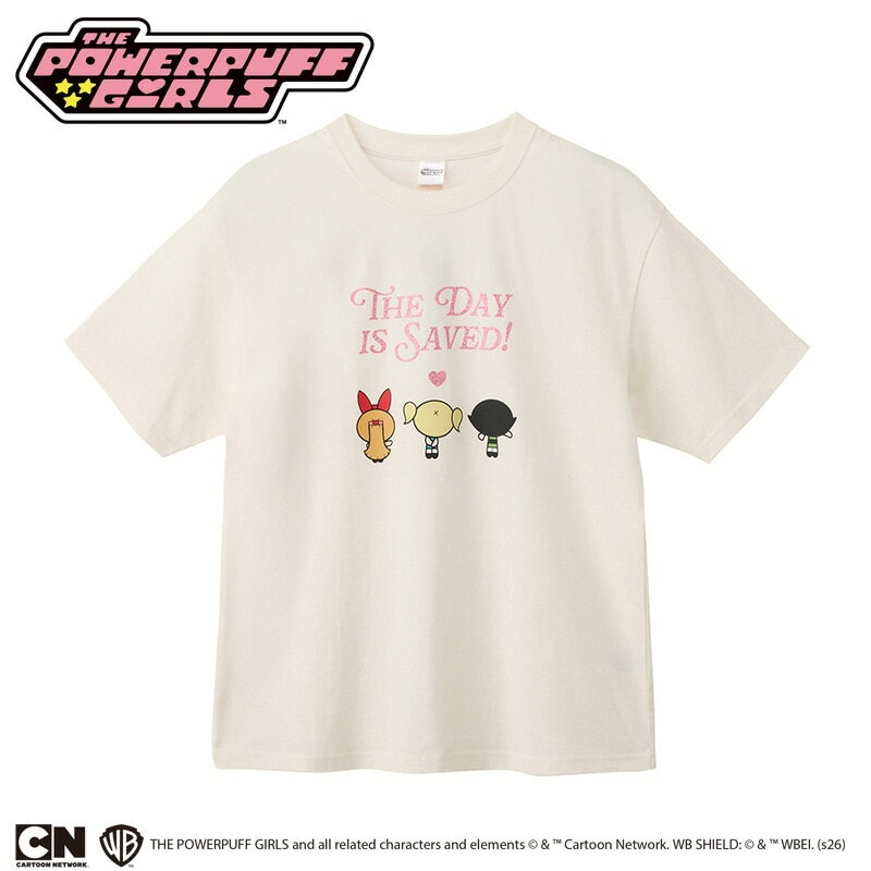 THE POWERPUFF GIRLS パワーパフ ガールズ / Tシャツ バニラホワイト（ワイド）