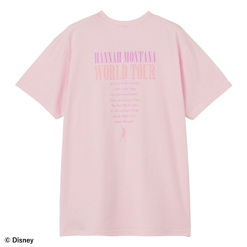 Rakuten - Disney / シークレット・アイドル ハンナ・モンタナ / Tシャツ ピンク (ワイド)
