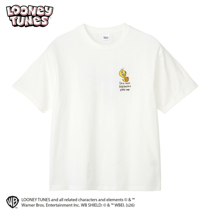 Rakuten - LOONEY TUNES / ルーニー・テューンズ / バックプリントTシャツ オフホワイト（ワイド）