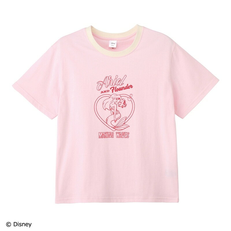Rakuten - Disney（ディズニー）/ アリエル / リンガーTシャツ アリエル ピンク