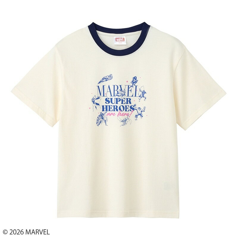 Rakuten - Disney（ディズニー）MARVEL マーベル / リンガーTシャツ バニラホワイト