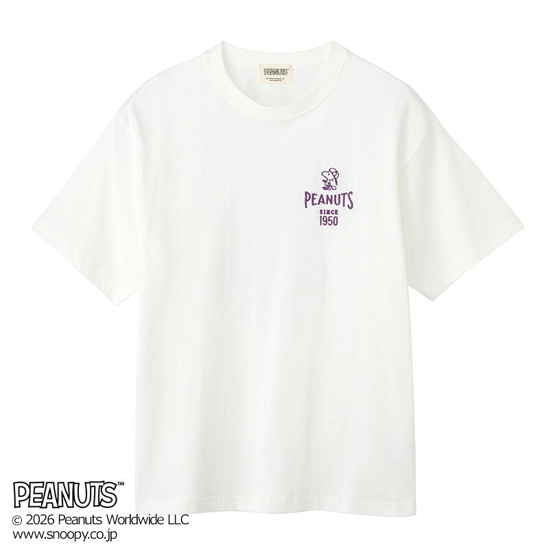 Rakuten - スヌーピー PEANUTS / Tシャツ ホワイト（ワイド）