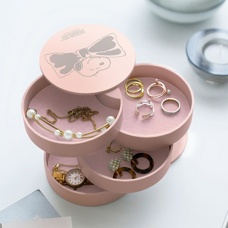 Rakuten - 山崎実業 tower タワー スヌーピー PEANUTS アクセサリートレー ピンク