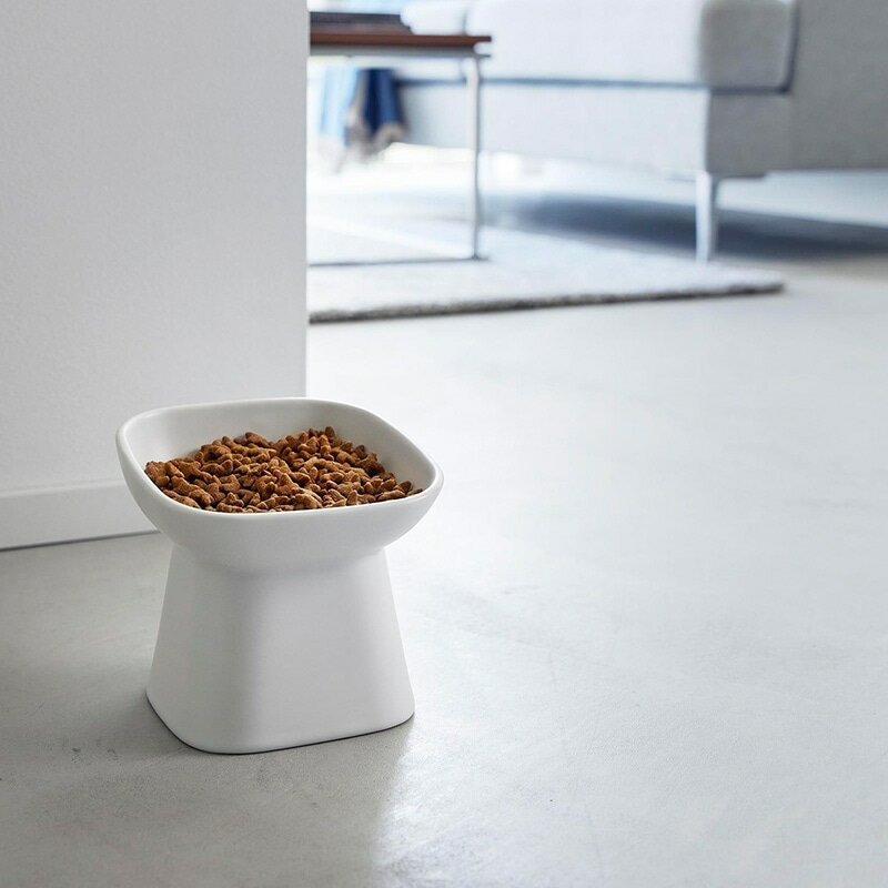 Rakuten - 【ペット】山崎実業 nooks ヌークス 食べやすい高さ陶器ペットフードボウル