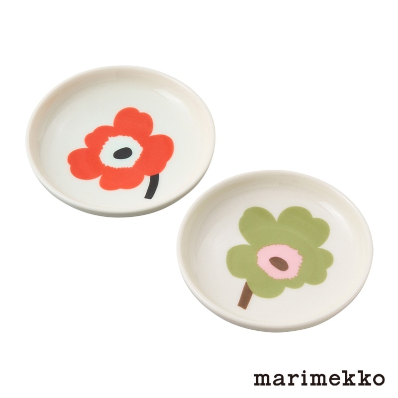 乐天商城 - 【日本限定】marimekko マリメッコ Unikko プレートセット 8.5cm