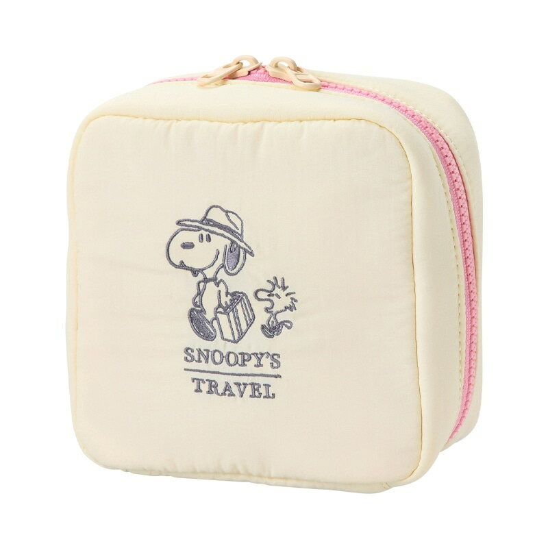 Rakuten - スヌーピー PEANUTS スクエアポーチ PINK