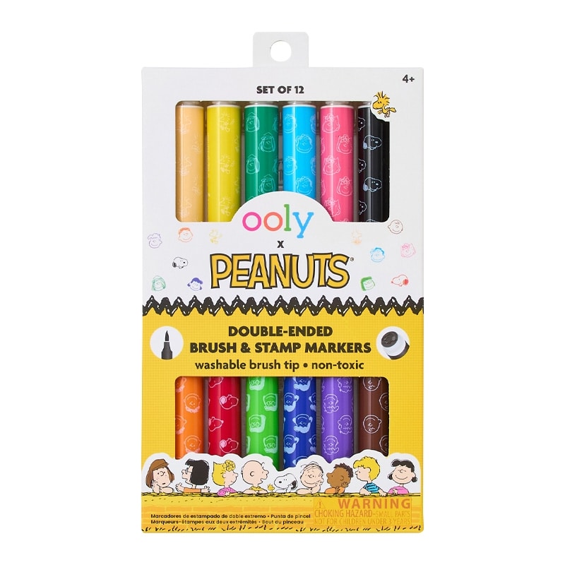 スヌーピー PEANUTS OOLY ウーリー ダブルエンドブラシ＆スタンプマーカー 12個セット