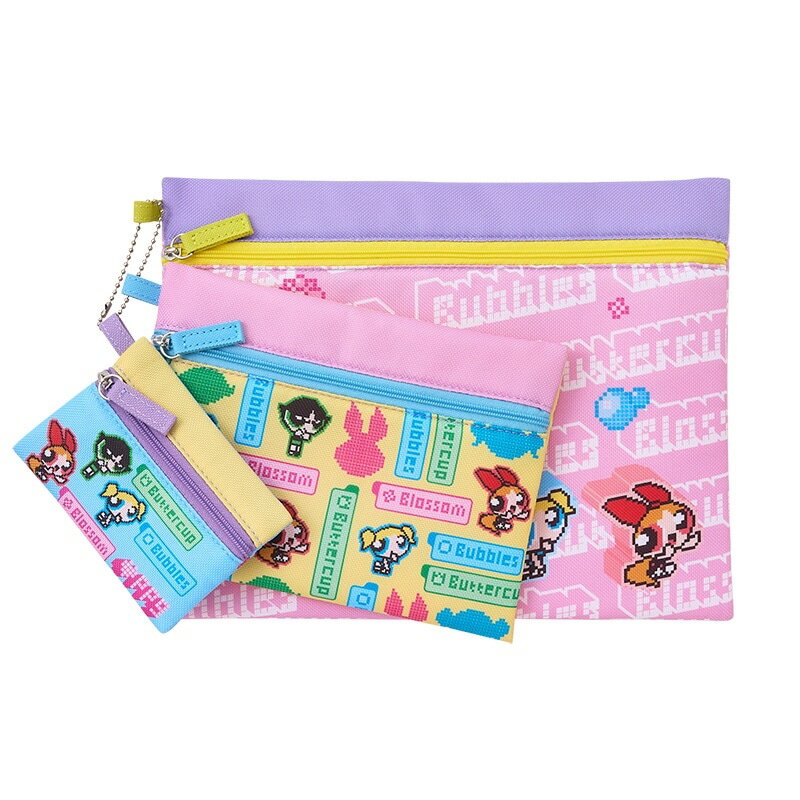 Rakuten - THE POWERPUFF GIRLS パワーパフ ガールズ 3連ポーチ カラフルピクセル
