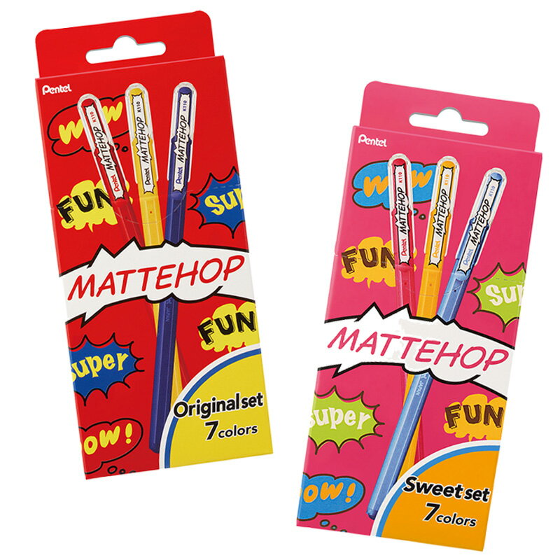Pentel ぺんてる MATTEHOP マットポップ 7色セットのサムネイル