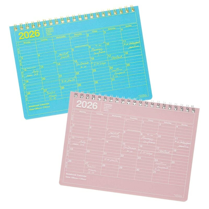 【2026年1月始まり】ノートブックカレンダー B6 マンスリーカレンダー S