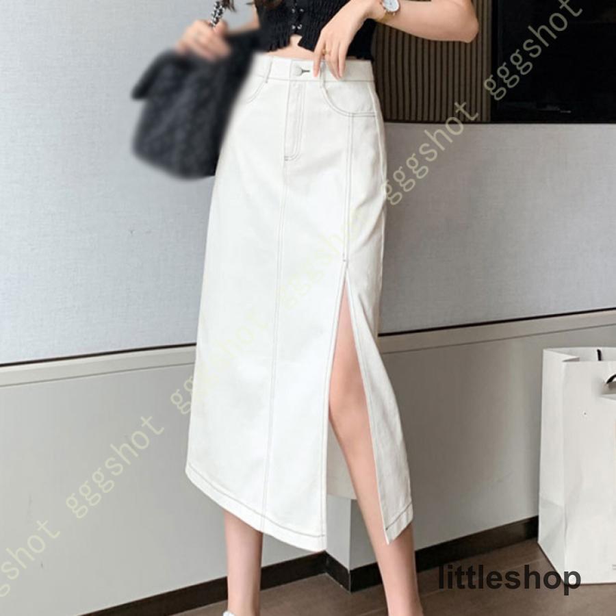 マキシデニムマーメイドスカートシン...