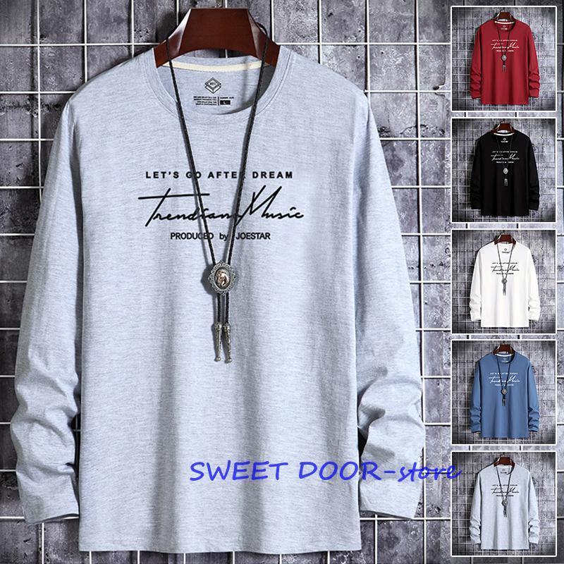 Tシャツ メンズ ロングTシャツ ロンT 長袖 メンズ 秋服 Tシャツ Vネック クルーネック カットソー トップス スリム アメカジ 秋