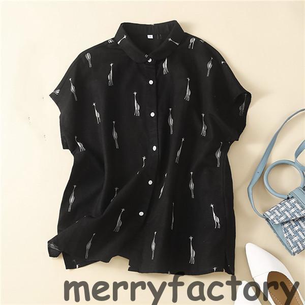 シャツブラウス半袖夏トップスレディ...