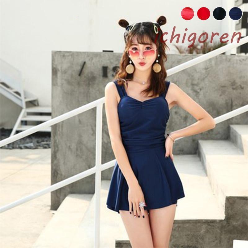 水着 レディース ワンピース型 体型カバー 温泉水着 2点セット 水着セット レディース ショートパンツ ワンピース水着 海辺 プール 旅行