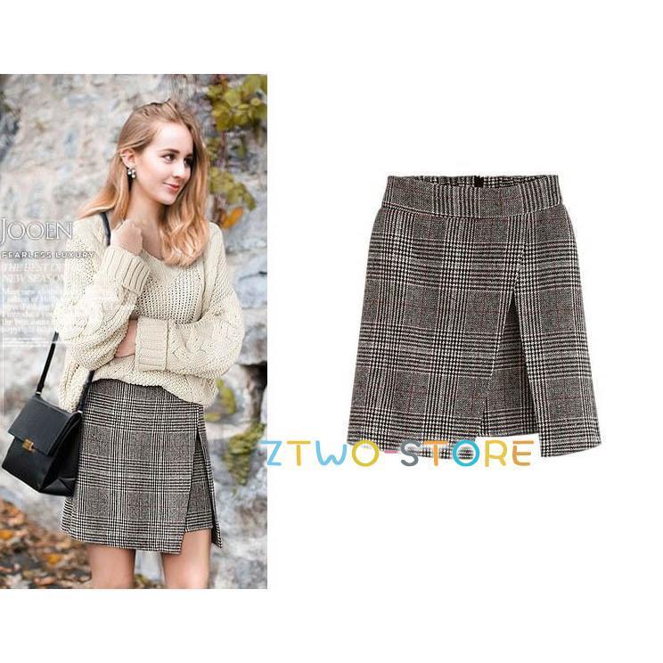 スカート レイヤード風 チェック柄スカート チェック ボトムス ショート丈