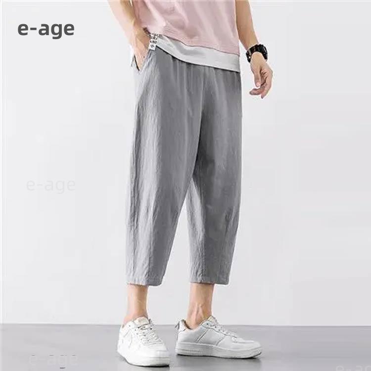 サルエルパンツ メンズ 7分丈 ワイド クロップドパンツ コットン 涼しい ゆったり ボトムス ズボン イージーパンツ バルーンパンツ 春 夏 大きい