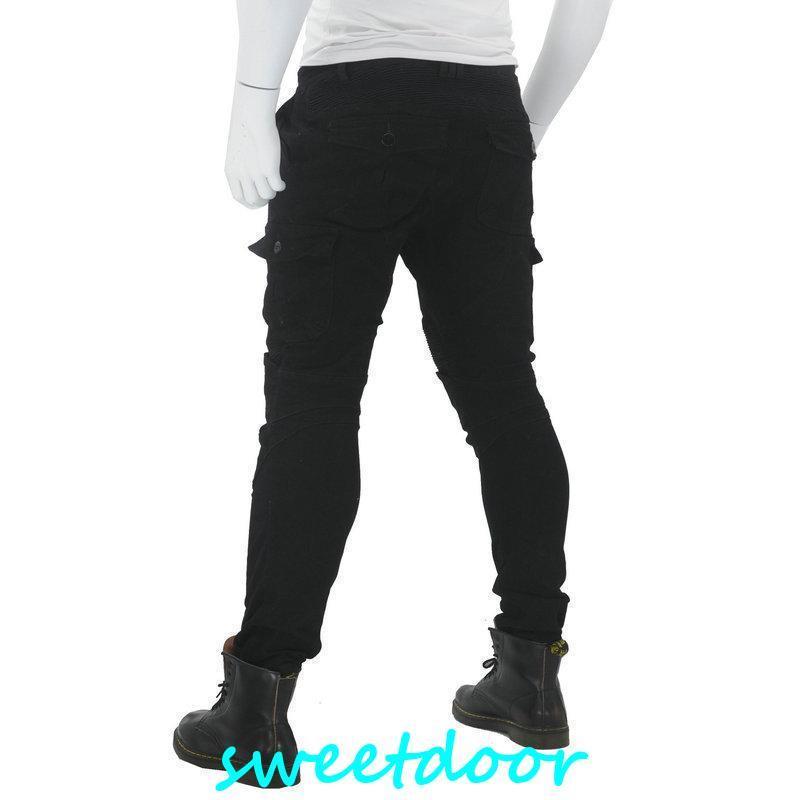 バイクパンツ デニム バイク用 メンズ ライダーパンツ ライディング 通気 防風 耐磨 プロテクター装備 腰用 膝用 夏 秋 冬 美脚パンツ おしゃれ