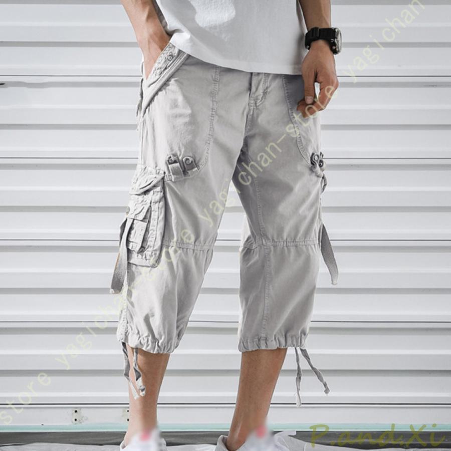 カーゴパンツ メンズ カーゴ パンツ ストレッチ 7分丈 ハーフパンツ 春夏 春 夏 メンズ ボトムス パンツ カジュアル パンツ 大きい 大きいサイズ
