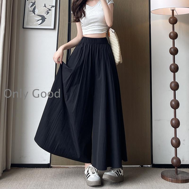 ワイドパンツ レディース マキシ丈 スカーチョ 落ち感 ボトムス ゆったり ウエストゴム カジュアル ズボン 夏 春