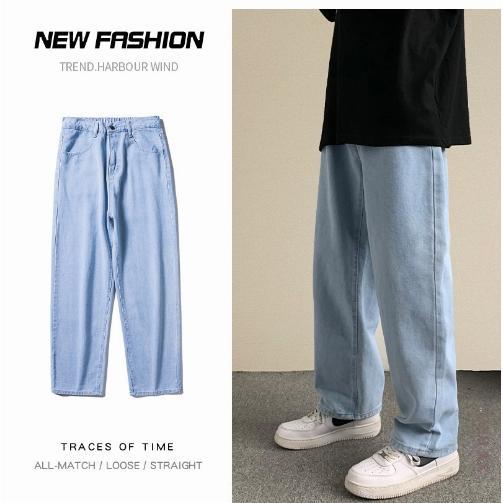 デニムパンツ メンズ ワイド シェフパンツ バルーン バギー ルーズ 太め ジーンズ インディゴ ブルー S M L XL