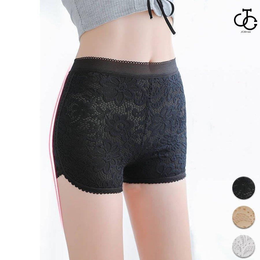 ペチパンツ　レース付き 花模様　ペチコート パンツ インナーショーツ　ボックスショーツ 下着 　ショ..