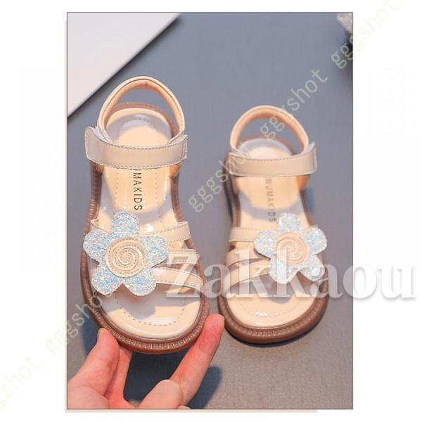 【期間限定10％OFF】サンダル ビーチサンダル 女の子 キッズ ガールズ 子供靴 リボン マジックテープ おしゃれ パーティー用 サマーサンダル ローヒール かわいい 演奏会 結婚式