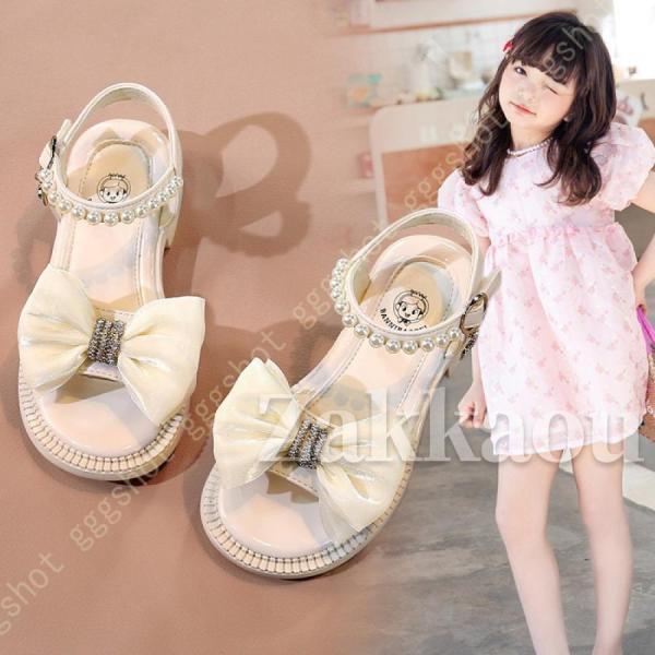 【期間限定10％OFF】サンダル 子供 女の子 ガールズ キッズ マジックテープ ラインストーン フォーマル..