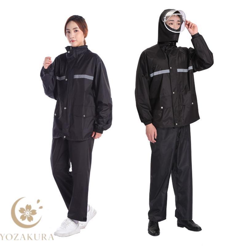 【期間限定10%OFF】レインコート 上下 自転車 レディース メンズ ポンチョ おしゃれ レインウェア PVC 雨の日 ポケット付き お釣り アウトドア 反射...