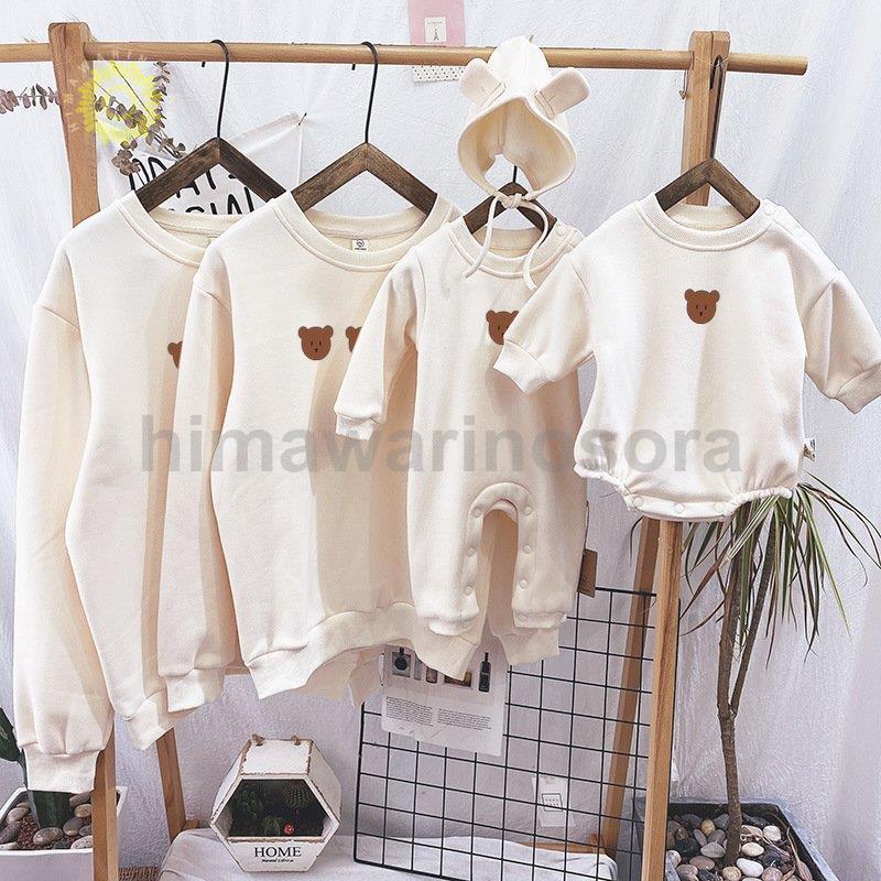 新作 お揃いコーデ 親子ペアルック ベビー トレイナー 親子コーデ 赤ちゃん カバーオール ロンパース ..