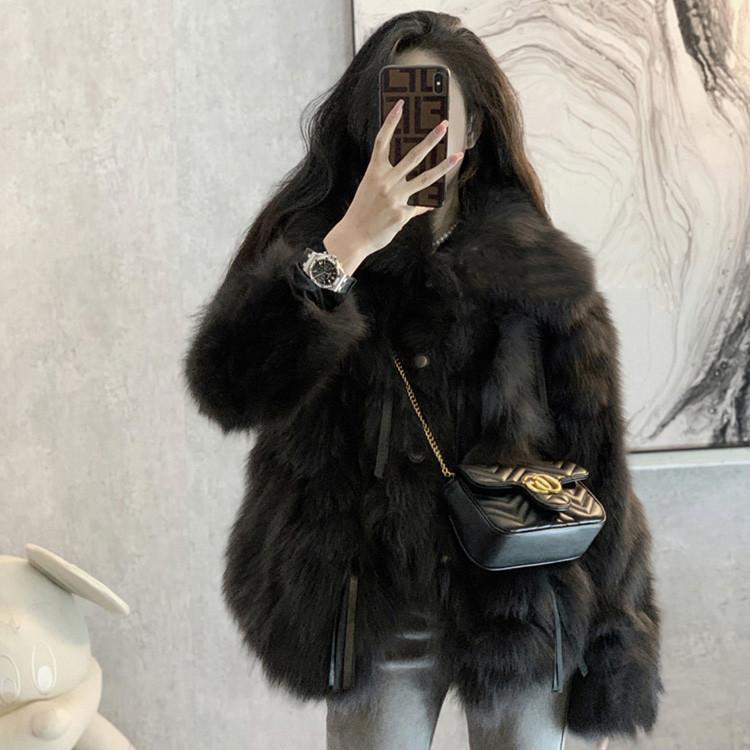 【期間限定10％OFF】秋冬 レディース ファーコート 毛皮コート レディースコート フェイクファー アウター ジャケット　暖かい OL　通勤　レディースアウター(4)