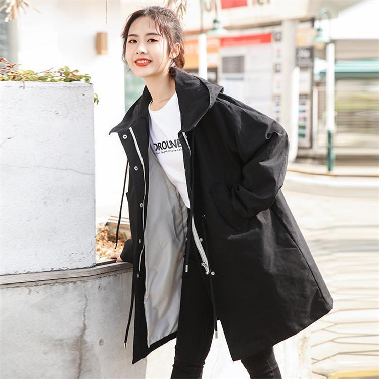 Rakuten - 春服 トレンチコート レディース スプリングコート フード付き ロング丈 秋 春 コート ゆる 20代 30代 40代 50代