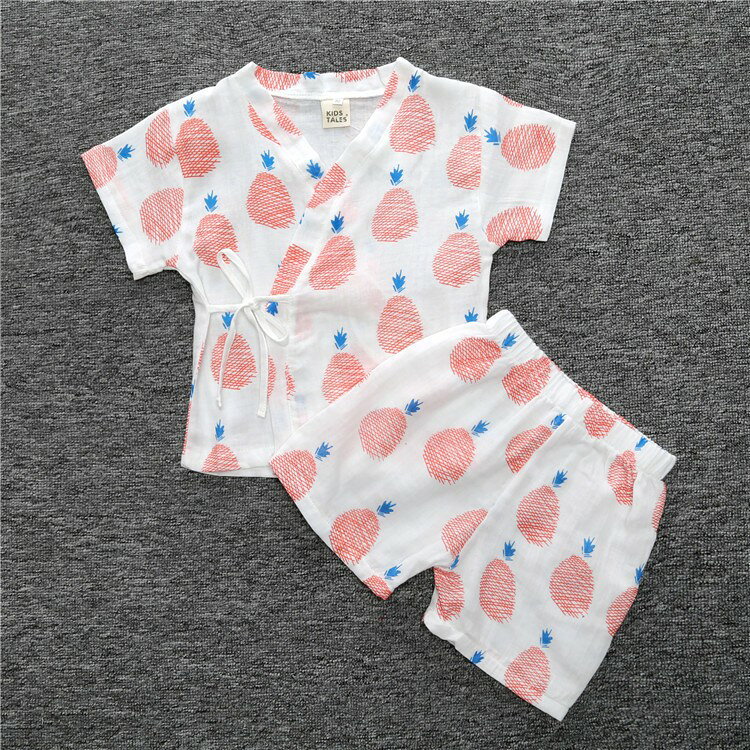 甚平 和服 部屋着 ルームウェア 上下セット 半袖 半ズボン 子供服 キッズ セットア...
