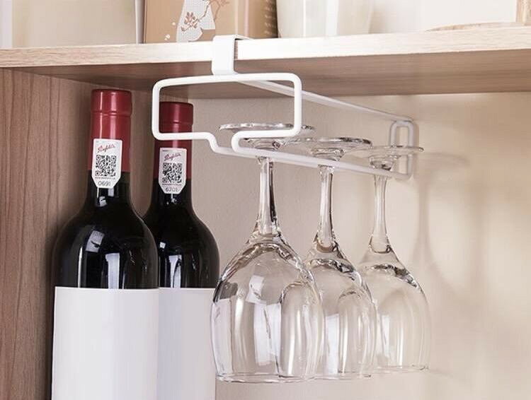 ワイングラスホルダー ラック 吊り下げ収納 差し込み式 穴あけ不要 工具不要 ネジ留め不要 キッチン 戸棚下 棚板 簡単設置 シンプル 便利 おしゃれ ブランデーグラス シャンパングラス pleasentday-10094814 Pleasantday 楽天市場店 サンプル画像2