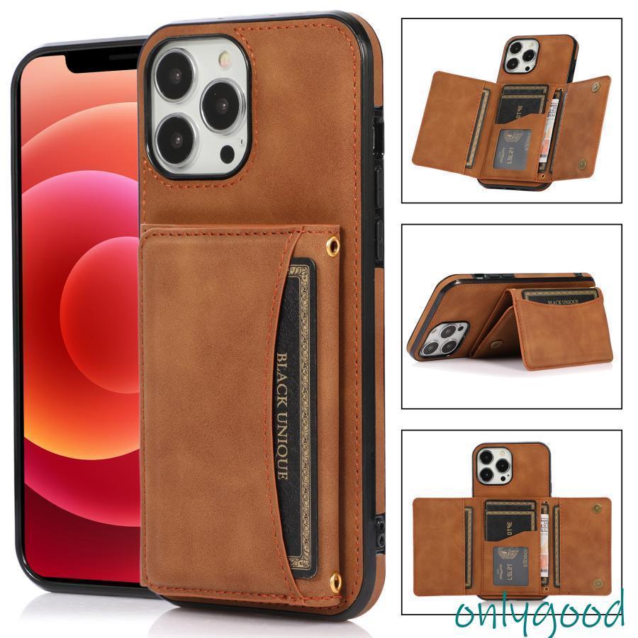 iPhone14 13 12プロ プラス iPhone11 Pro Max レザーケース 背面カード収納 お札入れ ボタン式 カバー スタンド ウォレットケース 多機能 アイフォン11 ケース