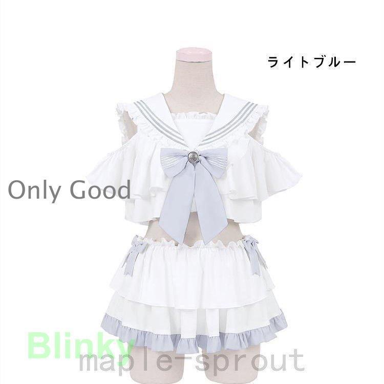 新作セーラ服水着かわいいゆめ萌 原宿風 水着 学生 ガール パンツ付き 2点セット