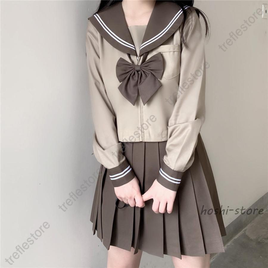 女子高生 制服 セーラー服 女子高校生 学生服 長袖 セットアップ 上下セット 制服 卒業式 入学式 文化祭 学園祭 可愛い 蝶ネクタイ付き イベント 3