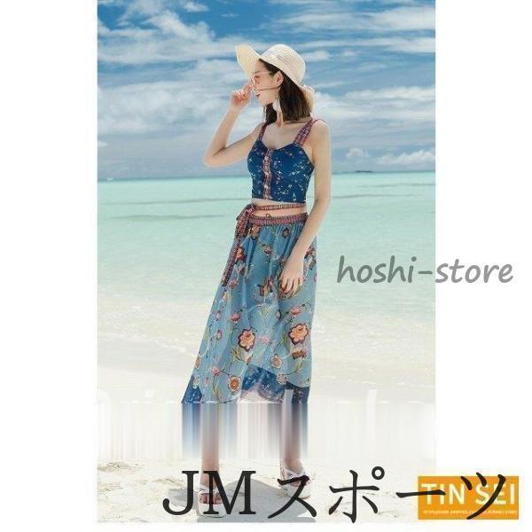 水着レディースタンキニ パレオ付き 短パン 体型カバー ママ水着 リゾート 旅行 ハ...