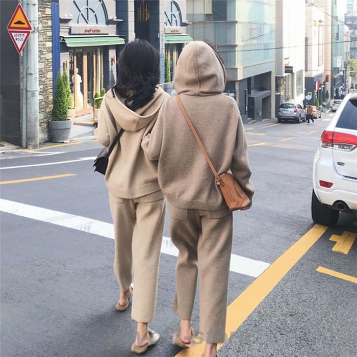 パンツセットアップニットレディース...