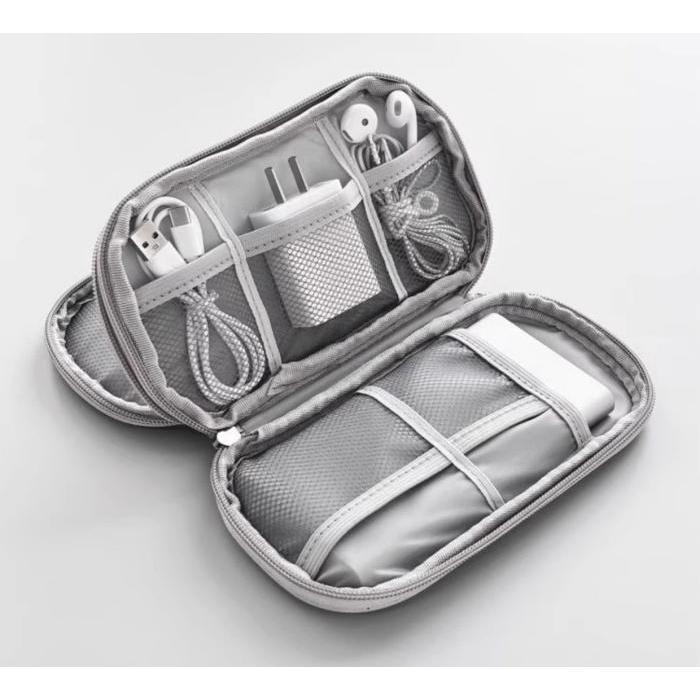 ガジェットポーチ ガジェットケース 収納ポーチ 小物入れ ケーブル イヤホン 充電器 スマホ PC周辺小物 多収納 ダブルファスナー 無地 シンプル pleasentday-10078120 Pleasantday 楽天市場店 サンプル画像3