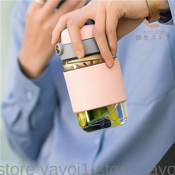 【期間限定10%OFF】水筒 クリア ガラスボトル ウォーターボトル ストロー ワンタッチ 直飲み ボトル グラス すいとう ジム スポーツ 運動用 夏用 旅行