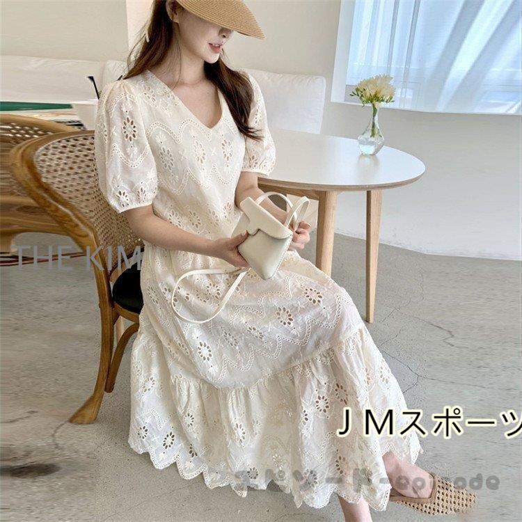 ワンピース レディース 40代 レース シフォンワンピース 夏 きれいめ レース マキシワンピース 半袖 ワンピース フレアスカート オシャ..