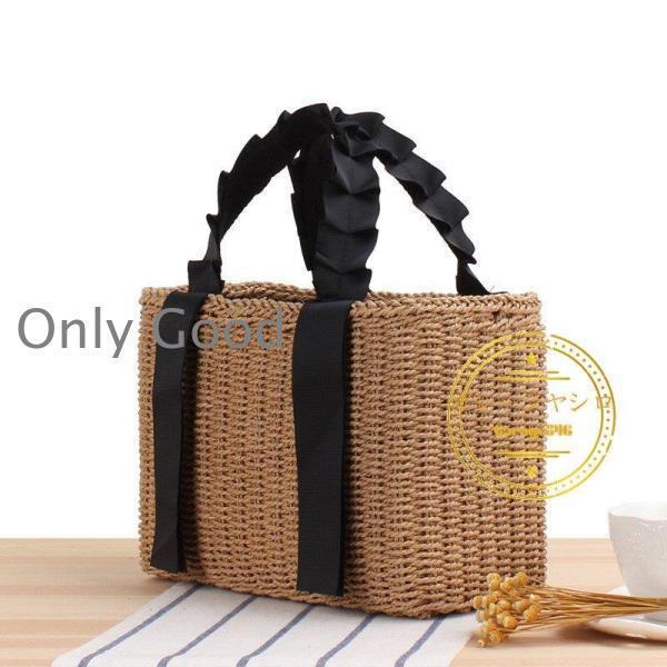 かごバッグ フリルハンドル レディース バッグ 巾着袋付き カゴバッグ トート 手提げ 春 夏 女性 デート 旅行 海水浴 浴衣 夏祭り 可愛い
