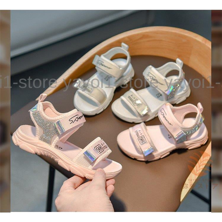 サンダル キッズ 女の子 ウェッジソール スポーツサンダル スポサン 厚底 ストラップ 軽量 女の子 靴 ジュニア おしゃれ かわいい