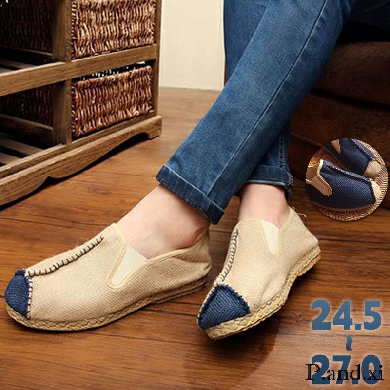 エスパドリーユ ローファー 麻靴 メンズ スリッポン キャンバスシューズ スニーカー 軽量 夏 秋 サマー..