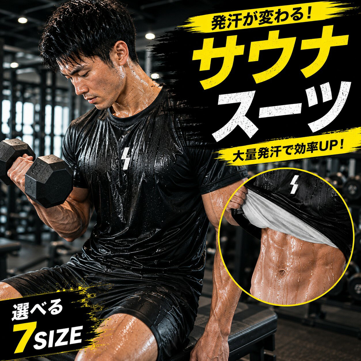 【裏地メッシュ構造で快適発汗！】従来のサウナスーツで多かった「汗で張り付く不快感」を解消。裏地にメッシュ構造を採用することで、汗をかいてもサラサラ感をキープ。着脱時も肌にまとわりつかず、快適に大量発汗を楽しめます。【動きやすく使いやすいデザイン】五分丈のゆとりあるデザインで運動中の動きを妨げません。さらに裾周りにドローコードを搭載し、保温効果を自在に調整可能。ジョギングやジムだけでなく、日常の着用でも快適に活用できます。【軽量・伸縮素材でストレスなし】ポリエステル90％・ポリウレタン10％を使用。軽くて伸びるため体にフィットしつつ動きやすい仕上がり。夏は1枚で、冬はアウターの下に重ね着しても運動を邪魔せず、年間を通して活躍します。【国内試験機関で実証済み】洗濯試験や通気性試験を国内機関で実施済み。耐久性に優れ、繰り返しの使用でも色落ちやほつれの心配がありません。通気性は一般Tシャツの約400分の1で、サウナ効果をしっかりサポートします。【ダイエットから疲労回復まで】発汗を促すことで老廃物を排出し、基礎代謝をアップ。お腹や背中の脂肪燃焼はもちろん、ストレス解消や疲労回復にも効果的。トレーニング時だけでなく、日常生活で着るだけで無理なく体を整えます。関連商品はこちら【累計1万枚突破!】サウナスーツ 半袖 ...【送料無料】スライドボード トレーニン...サウナパンツ レディース レギンス 発汗...サウナスーツ メンズ タンクトップ 発汗...【1位受賞】サウナスーツ メンズ インナ...グラブベル インディアンクラブ ダンベ...【1位受賞】腹筋ローラー アブローラー...メンズ 腰ベルト コルセット ウエストシ...プッシュアップバー 木製 腕立て伏せ 器...腹筋マシン 吸盤式 腹筋補助器具 トレー...