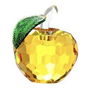 【送料無料】PLEAVIT りんご クリスタル 置物 インテリア オブジェ 風水 玄関 金運 開運 サンキャッチャー ガラス 黄色 5cm 林檎 クリスタル 置...